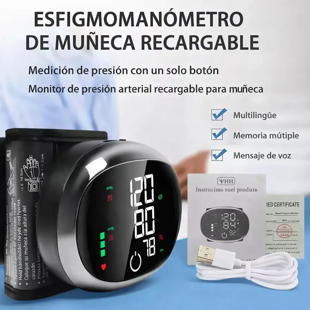 Monitor De Presión Arterial Tensiómetro Muñeca Digital Mcasa 6