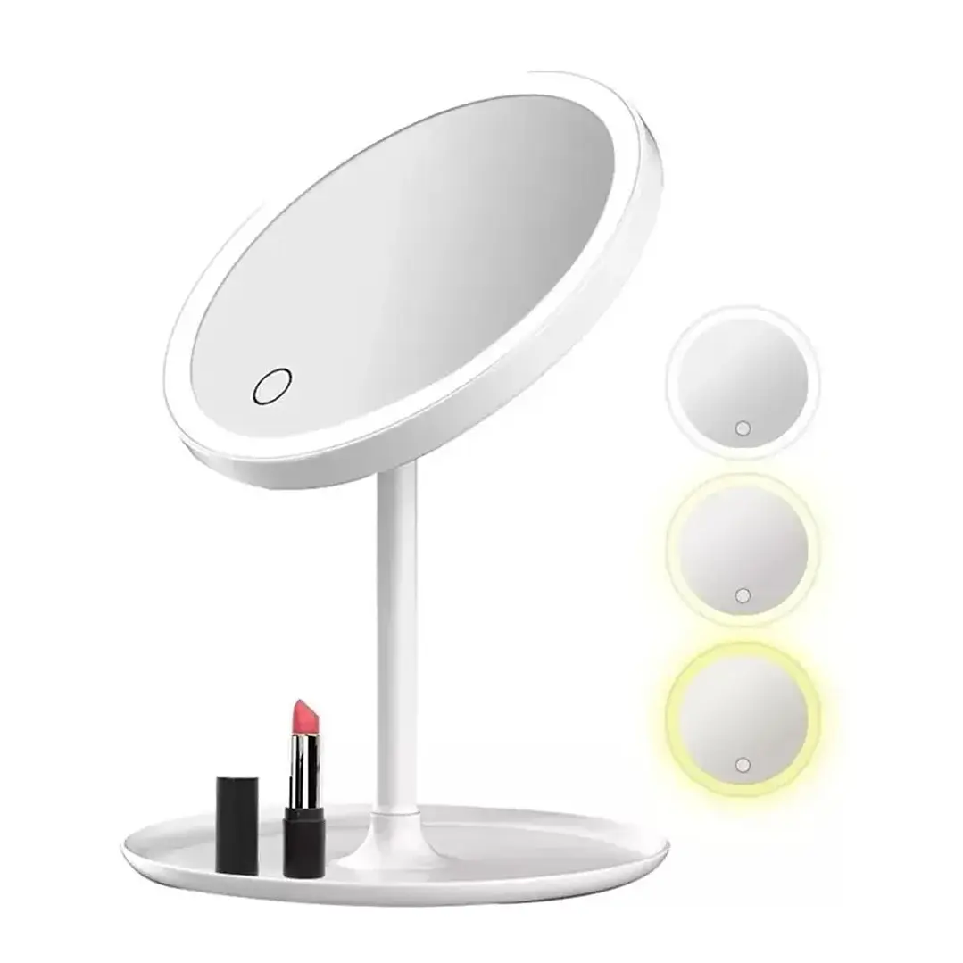 Espejo Led Maquillaje Tocador Usb Recargable 3 Tonos Mcasa 4