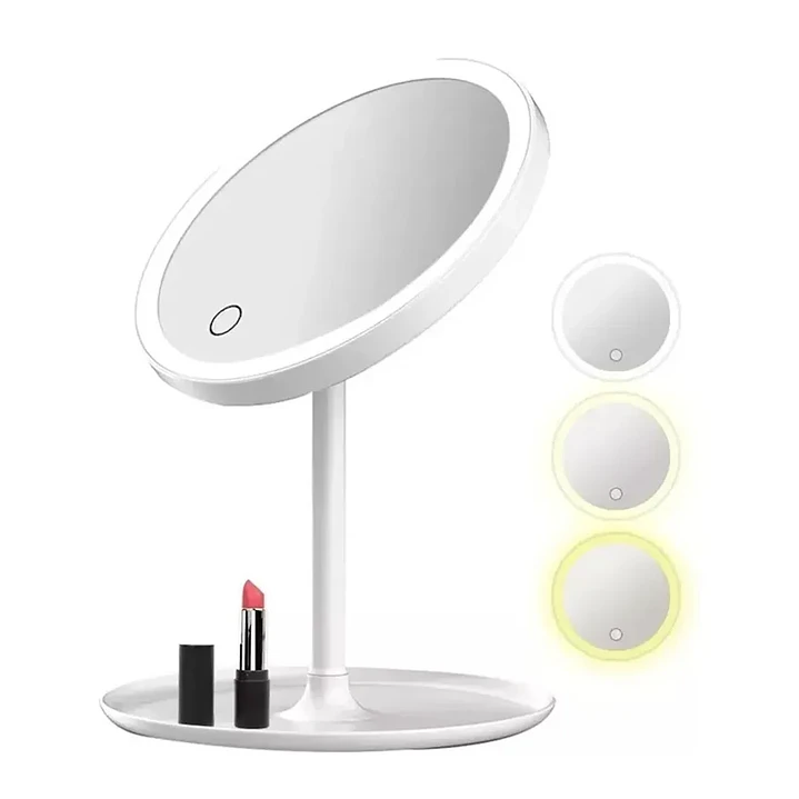 Espejo Led Maquillaje Tocador Usb Recargable 3 Tonos Mcasa 4