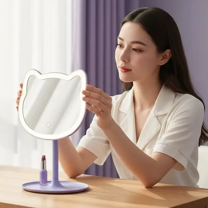 Espejo Led Maquillaje Tocador Usb Recargable 3 Tonos Mcasa 5