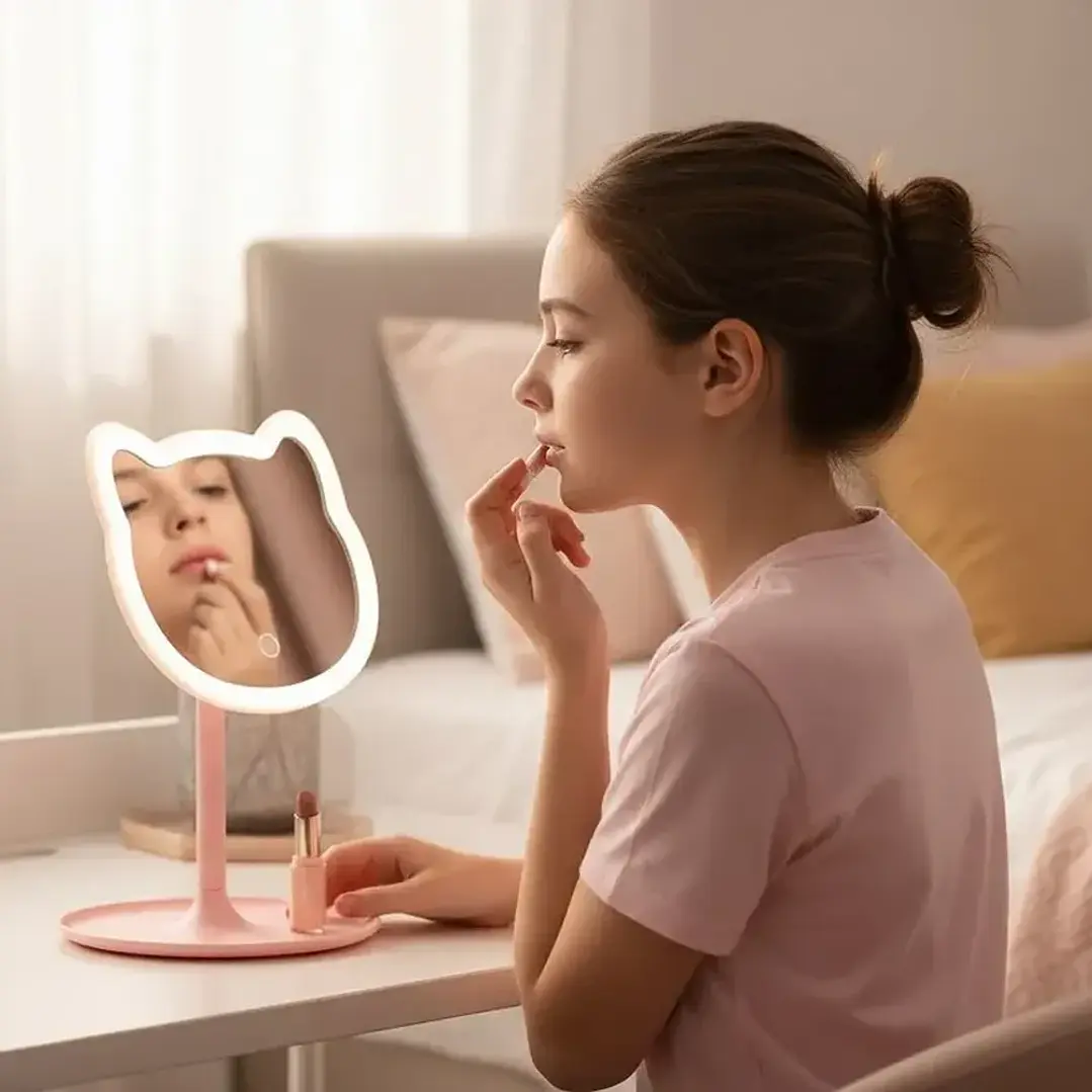 Espejo Led Maquillaje Tocador Usb Recargable 3 Tonos Mcasa 6