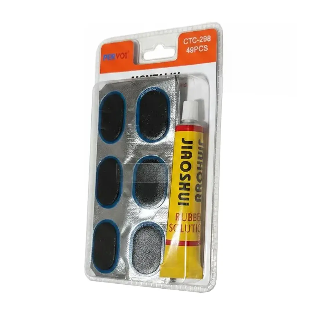 Parches De Bicicleta Kit 49 Unidades +pegamento Pervoi Mcasa 1
