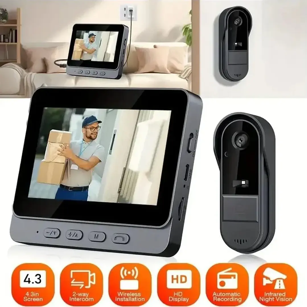 Timbre Smart Con Cámara Audio Inalámbrico Videoportero Mcasa 3