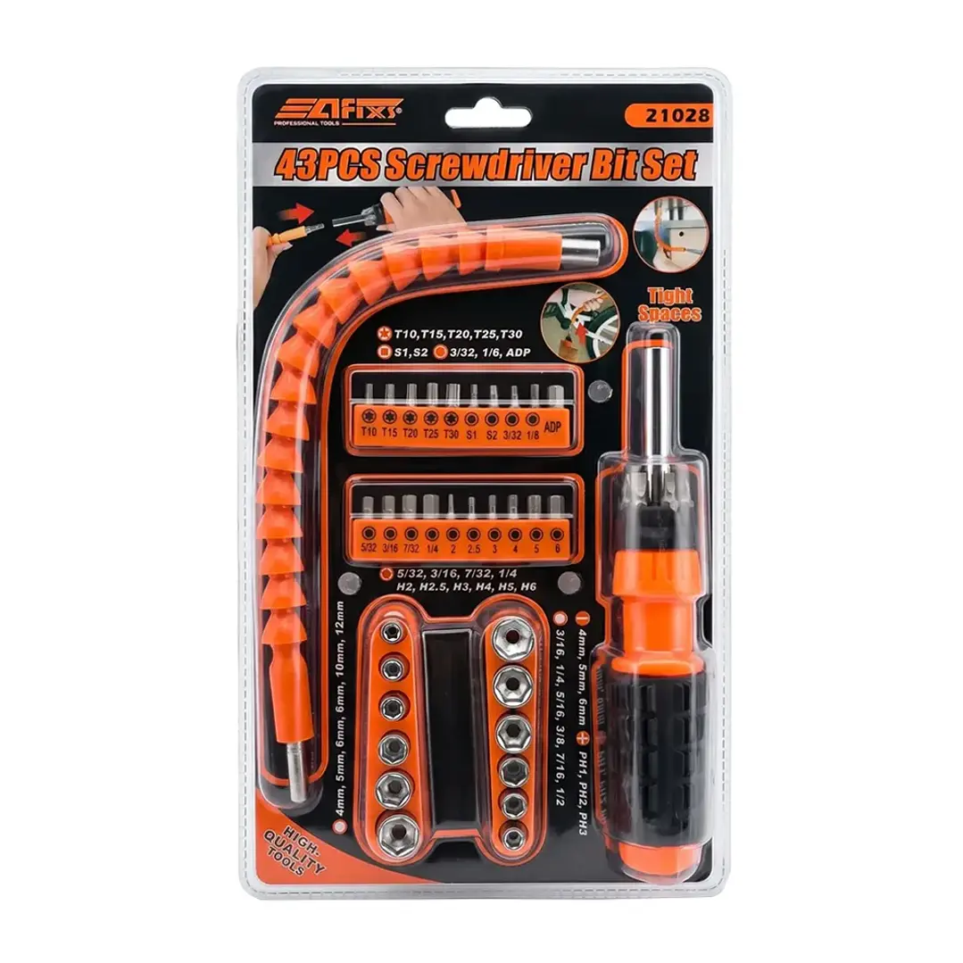 Set De Dados Y Puntas Con Extension Flexible 43p Afixs-mcasa 1
