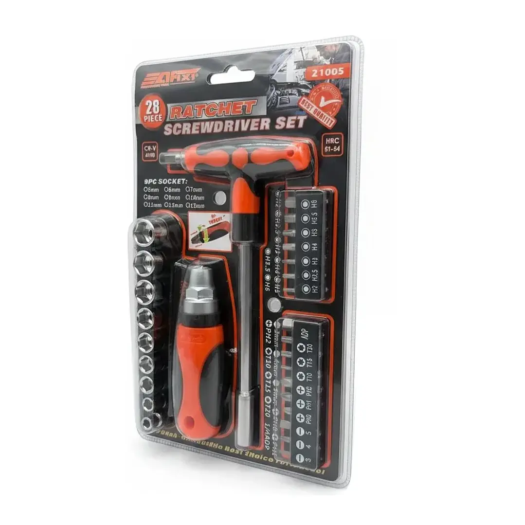 Set Destornilladores 28 Piezas Dados Mango En T Afixs-mcasa 3