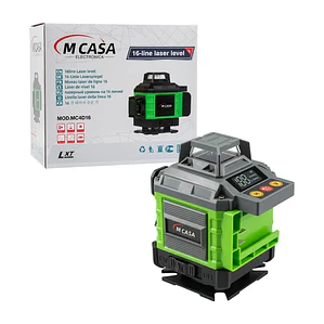 Nivel Laser 16 Líneas Auto-nivelador Luz Verde Remoto Mcasa