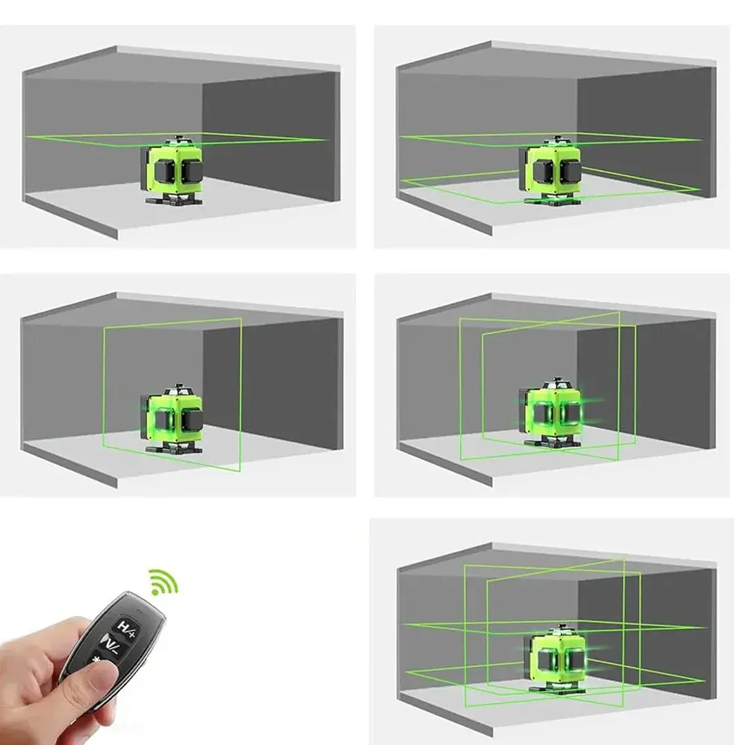 Nivel Laser 16 Líneas Auto-nivelador Luz Verde Remoto Mcasa 4