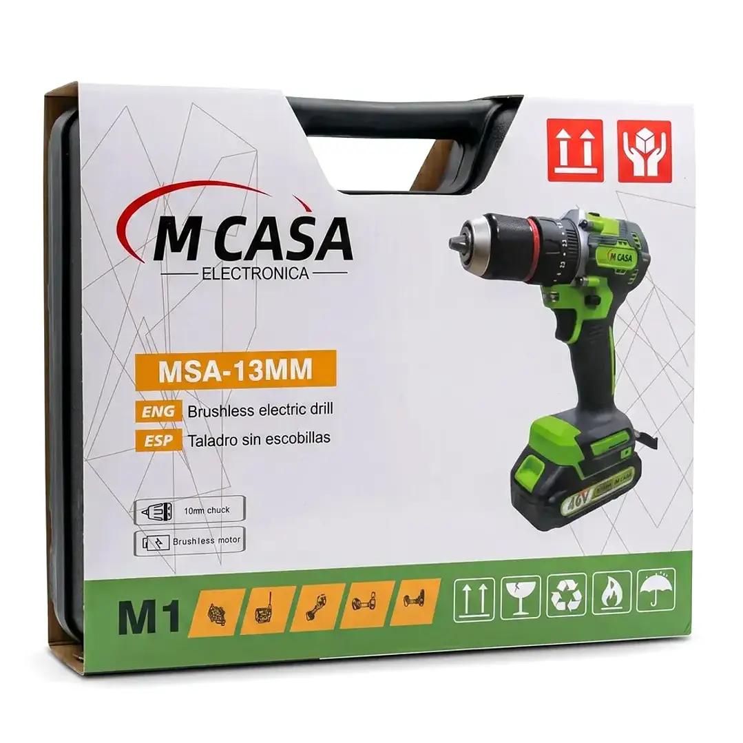 Kit Taladro Destornillador Inalámbrico Brushless 13mm mCasa + 25 Puntas 4