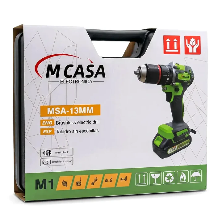 Kit Taladro Destornillador Inalámbrico Brushless 13mm mCasa + 25 Puntas 4