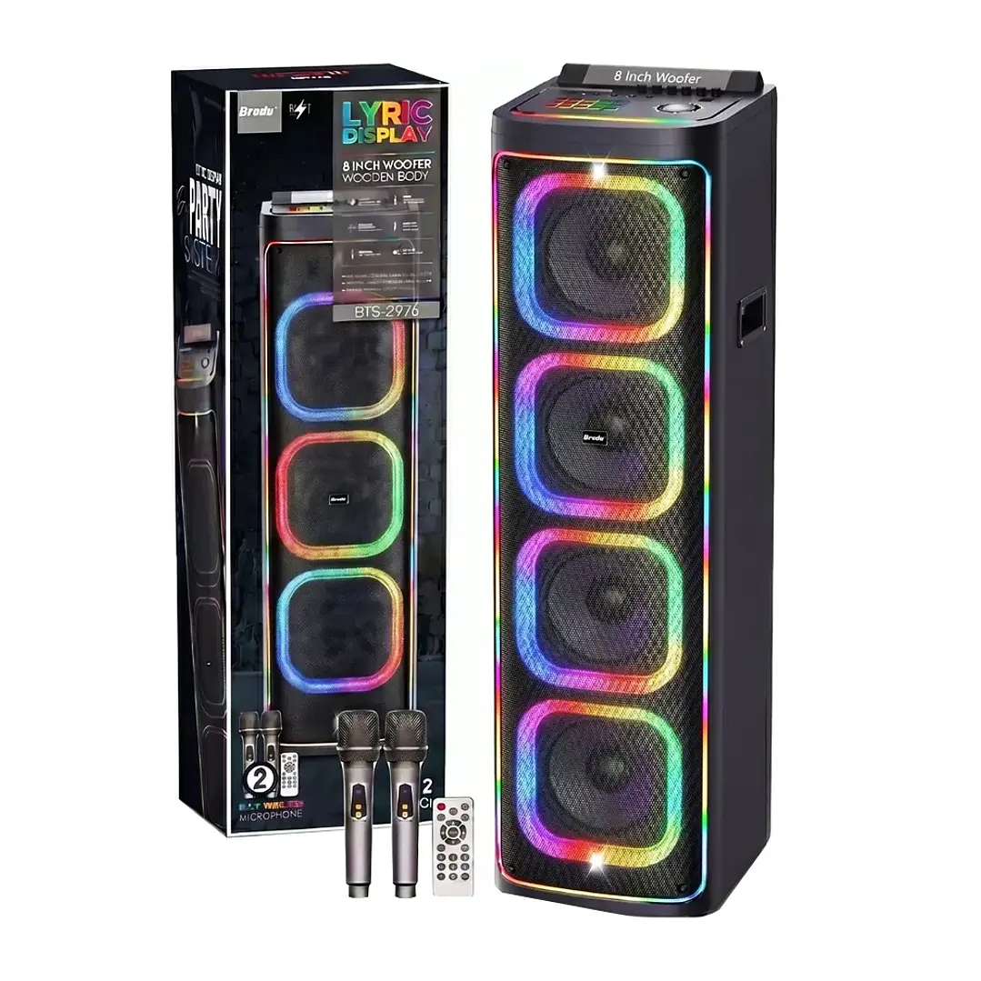 Parlante Bluetooth Brodu 8x4 Rgb 2 Micrófonos Inalámbricos 2