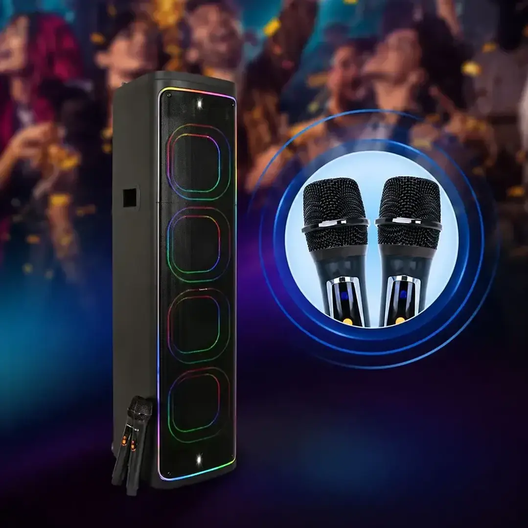 Parlante Bluetooth Brodu 8x4 Rgb 2 Micrófonos Inalámbricos 5