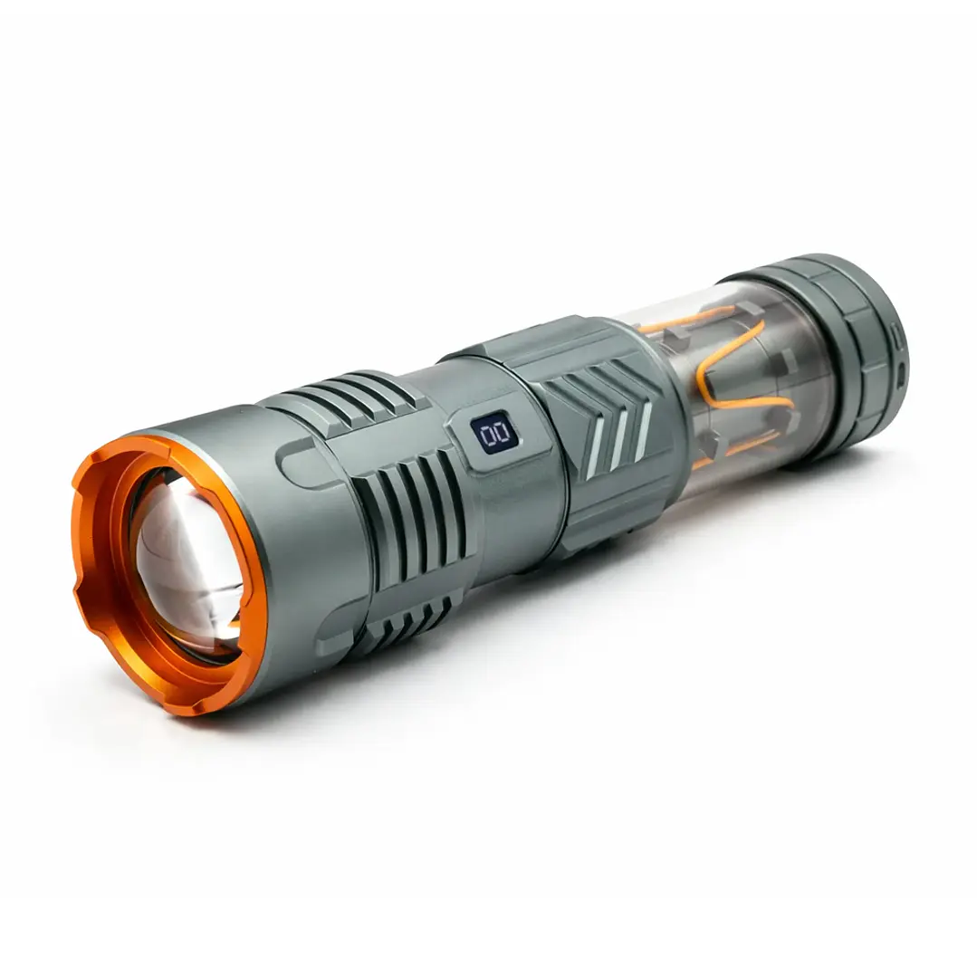 Linterna Táctica Led Telescópica Recargable Tipo C 2 Focos 1