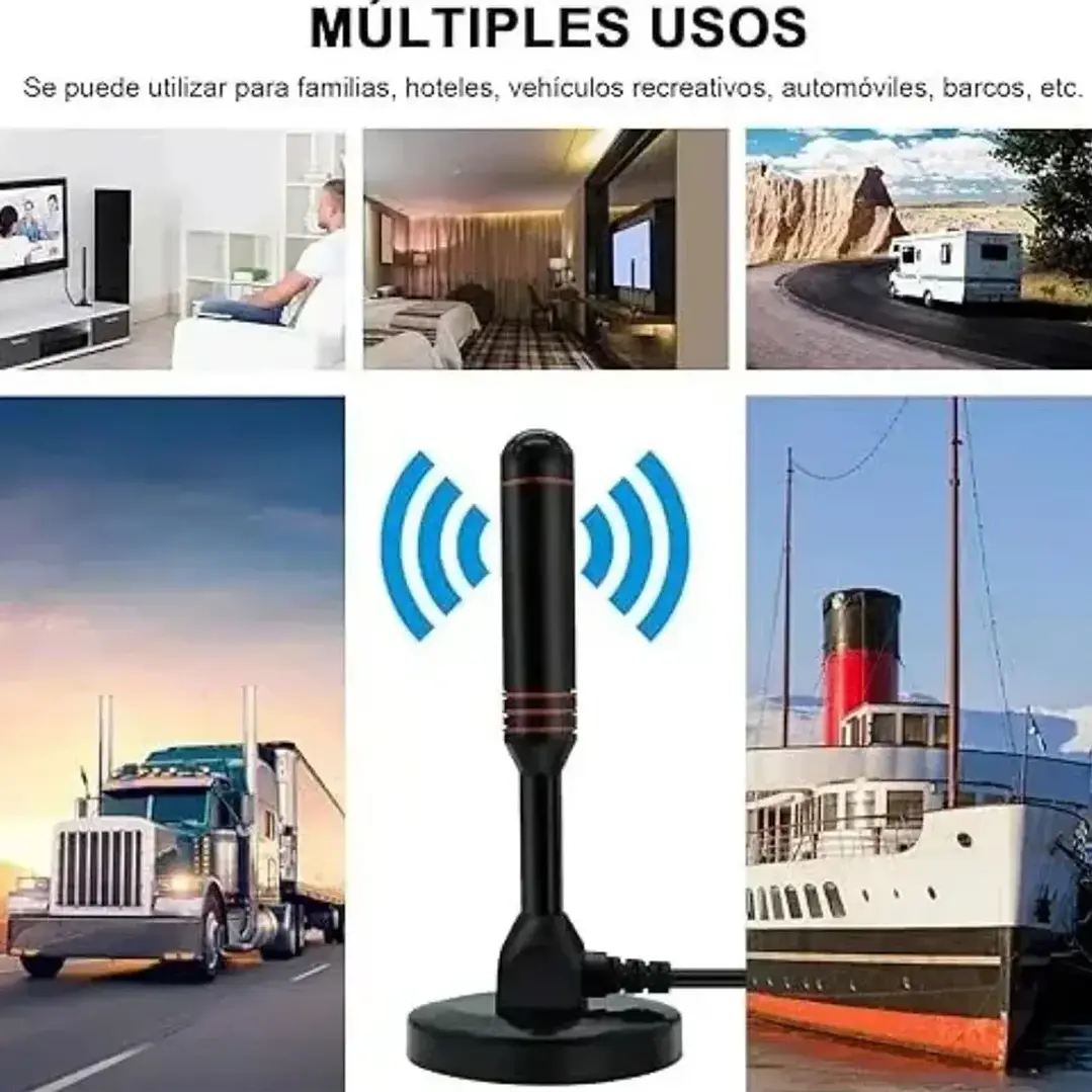 Antena Digital Hd Tv 5mts 360* Interior Y Exterior 4db Mcasa 4
