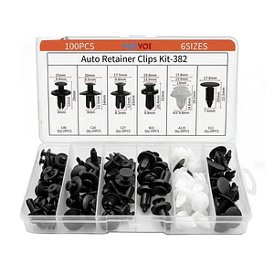 Caja 100 Clip Fijación Broche Retención Pastico Pervoi-mcasa