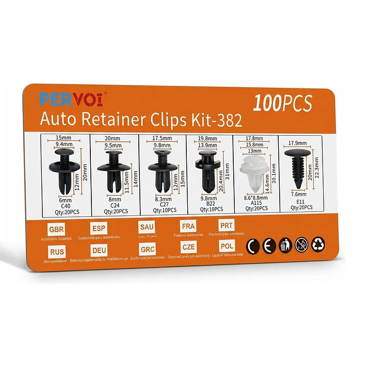 Caja 100 Clip Fijación Broche Retención Pastico Pervoi-mcasa 2