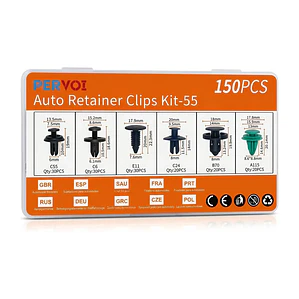 Caja 150 Clip Fijación Broche Retención Pastico Pervoi-mcasa