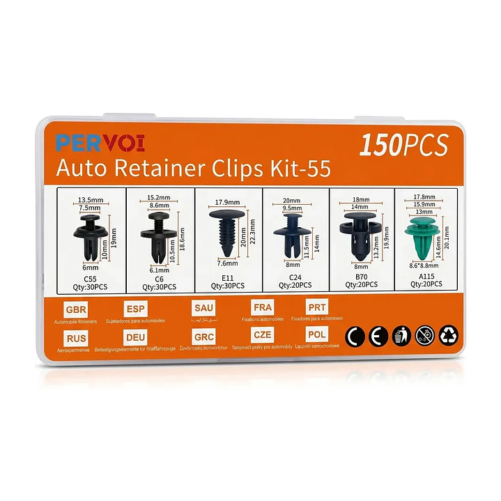 Caja 150 Clip Fijación Broche Retención Pastico Pervoi-mcasa 2