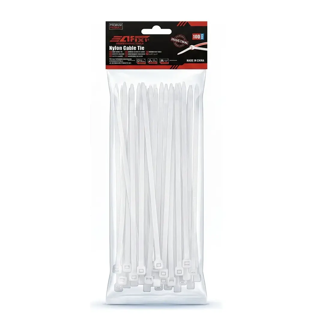Amarra Plástica Afixs 3.6x350mm Bolsa 100 Und Blanca Mcasa 1