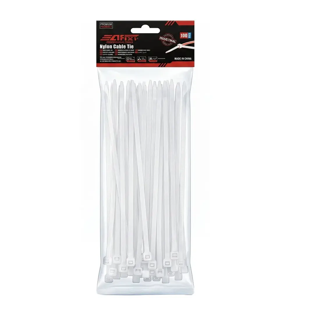 Amarra Plástica Afixs 3.6x250mm Bolsa 100 Und Blanca Mcasa 1