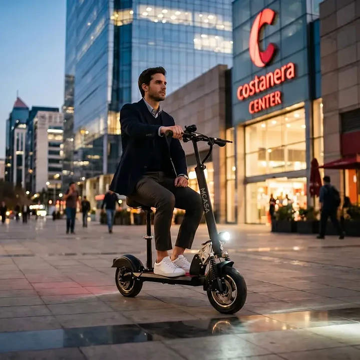 Scooter Eléctrico Plegable Con Asiento Para Adultos Vel/40km 4