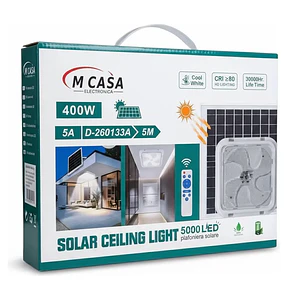 Lampara Plafon Cuadrado De Techo Solar 400w Luz Blanco Frio