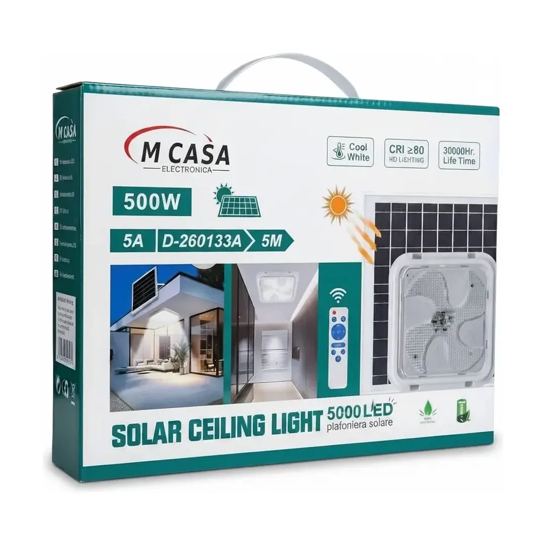 Lampara Plafon Cuadrado De Techo Solar 500w Luz Blanco Frio 2