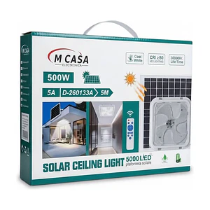 Lampara Plafon Cuadrado De Techo Solar 500w Luz Blanco Frio