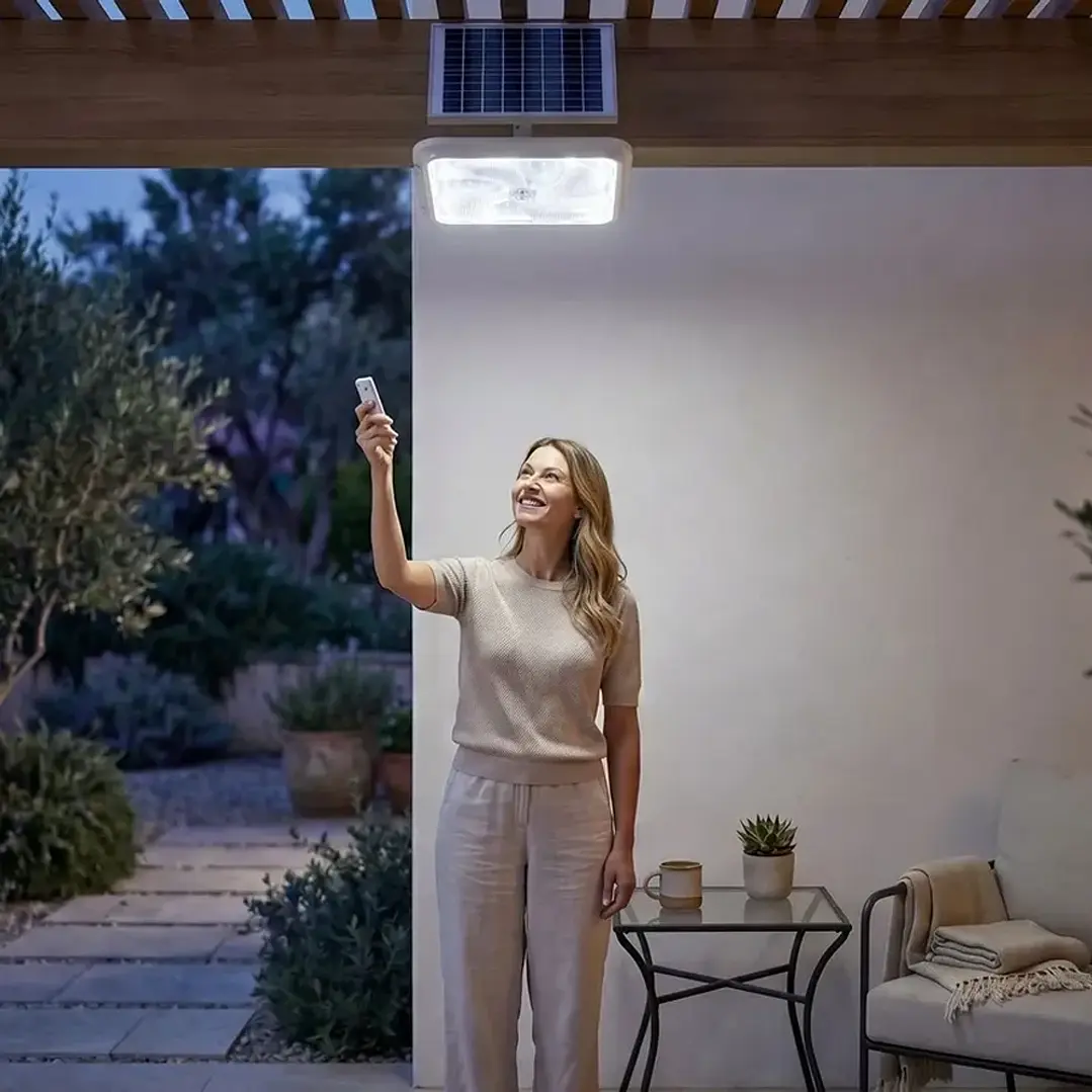 Lampara Plafon Cuadrado De Techo Solar 500w Luz Blanco Frio 3
