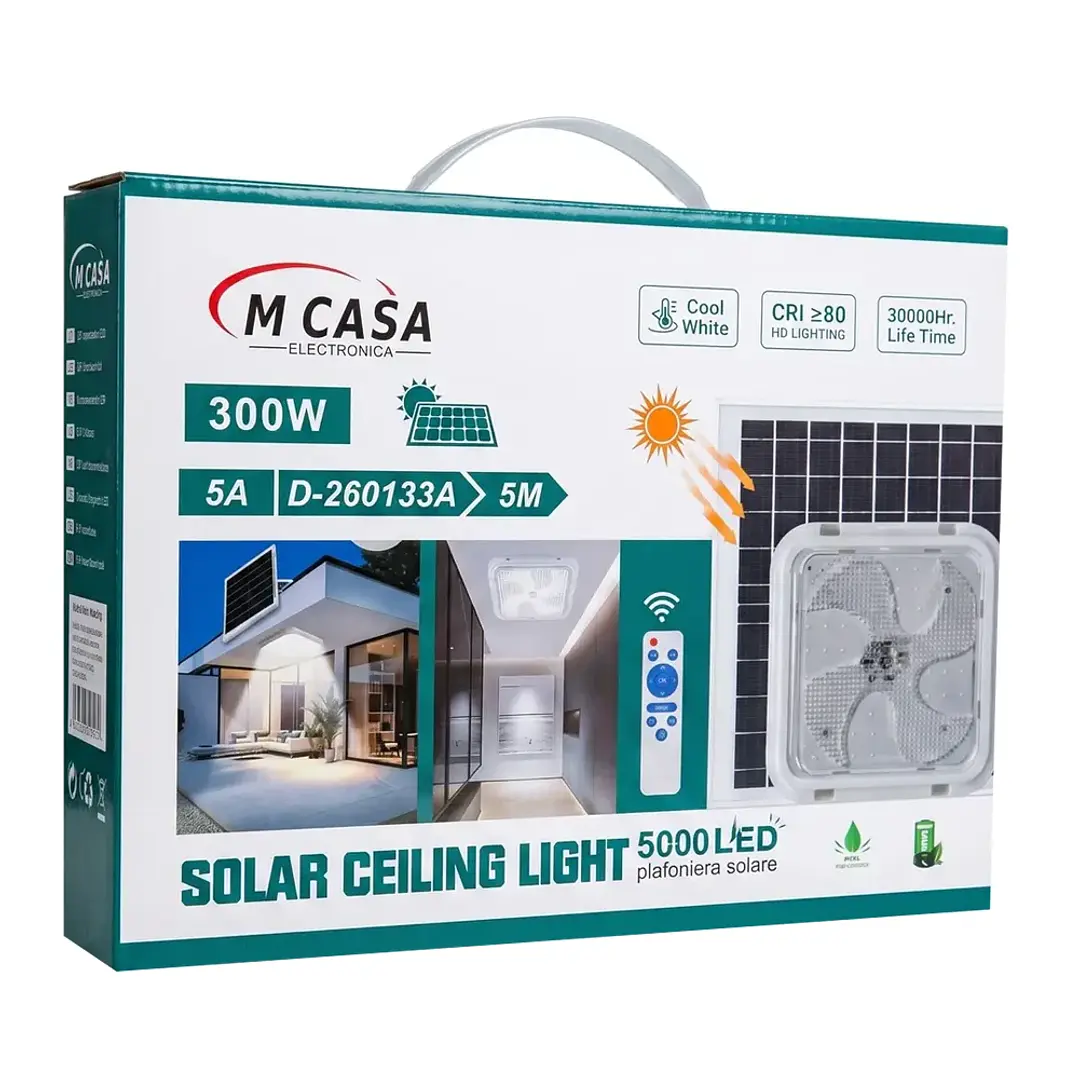 Lámpara Plafón Solar LED 300W Techo Blanco Frío - MCasa 2