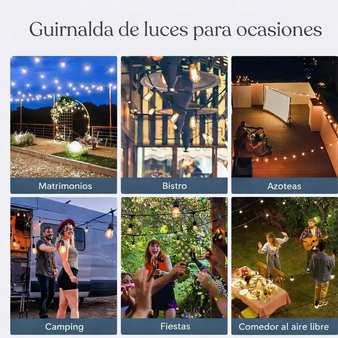 Guirnalda Solar LED 10 Metros para Terraza y Exterior - MCasa 3
