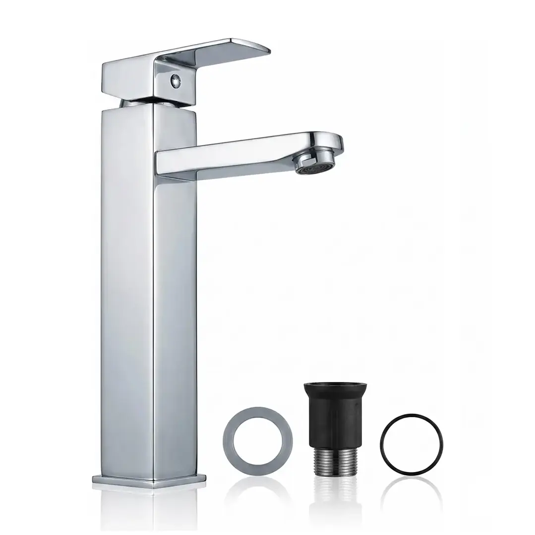 Llave Monomando Lavamanos Cromado Alto Hogar Mcasa-akua 2