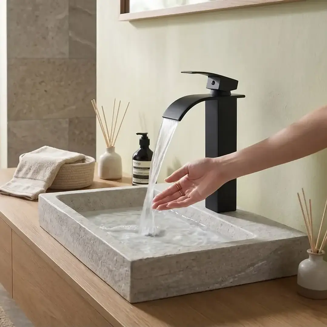 Llave Monomando Lavamanos Grifo Alto Baño Hogar Mcasa Akua 6