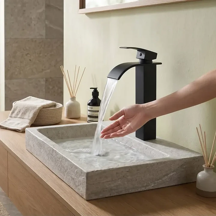 Llave Monomando Lavamanos Grifo Alto Baño Hogar Mcasa Akua 6