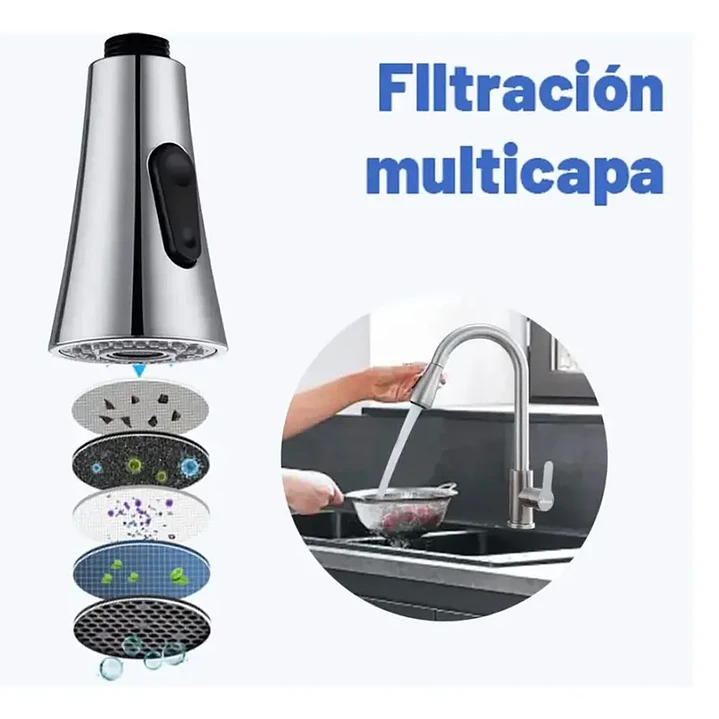 Llave de Cocina Monomando Cromada Mcasa Akua 7