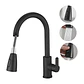 Llave Monomando Lavaplatos Extraíble Negra 360° Mcasa Akua - Miniatura 2