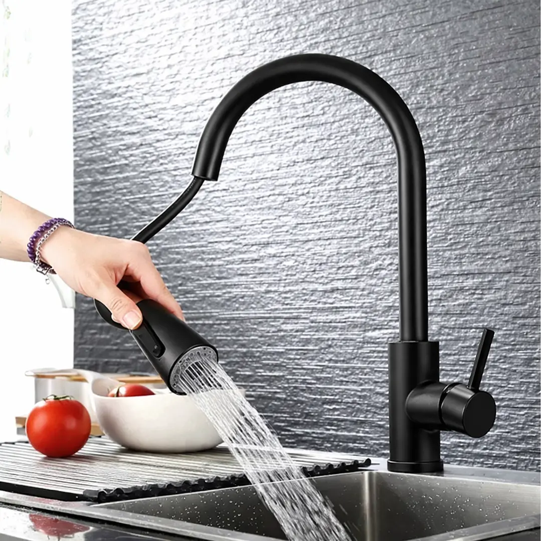 Llave Monomando Lavaplatos Extraíble Negra 360° Mcasa Akua 3