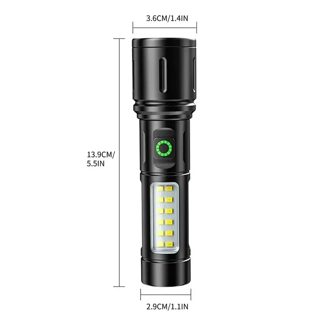 Linterna Táctica LED Recargable USB 3000Lm Zoom MCASA 3