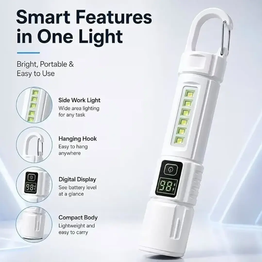Linterna Táctica LED Recargable 5000Lm Zoom MCASA 3