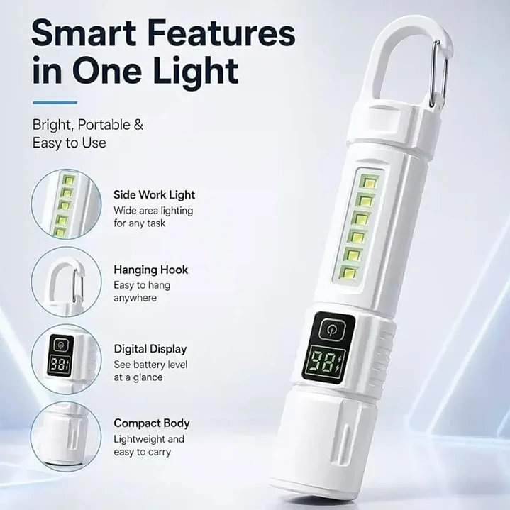 Linterna Táctica LED Recargable 5000Lm Zoom MCASA 3