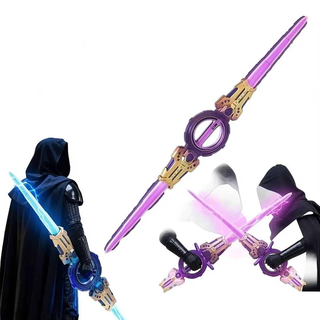Espada Doble Retráctil con Luces y Sonido Cosplay Mcasa 4