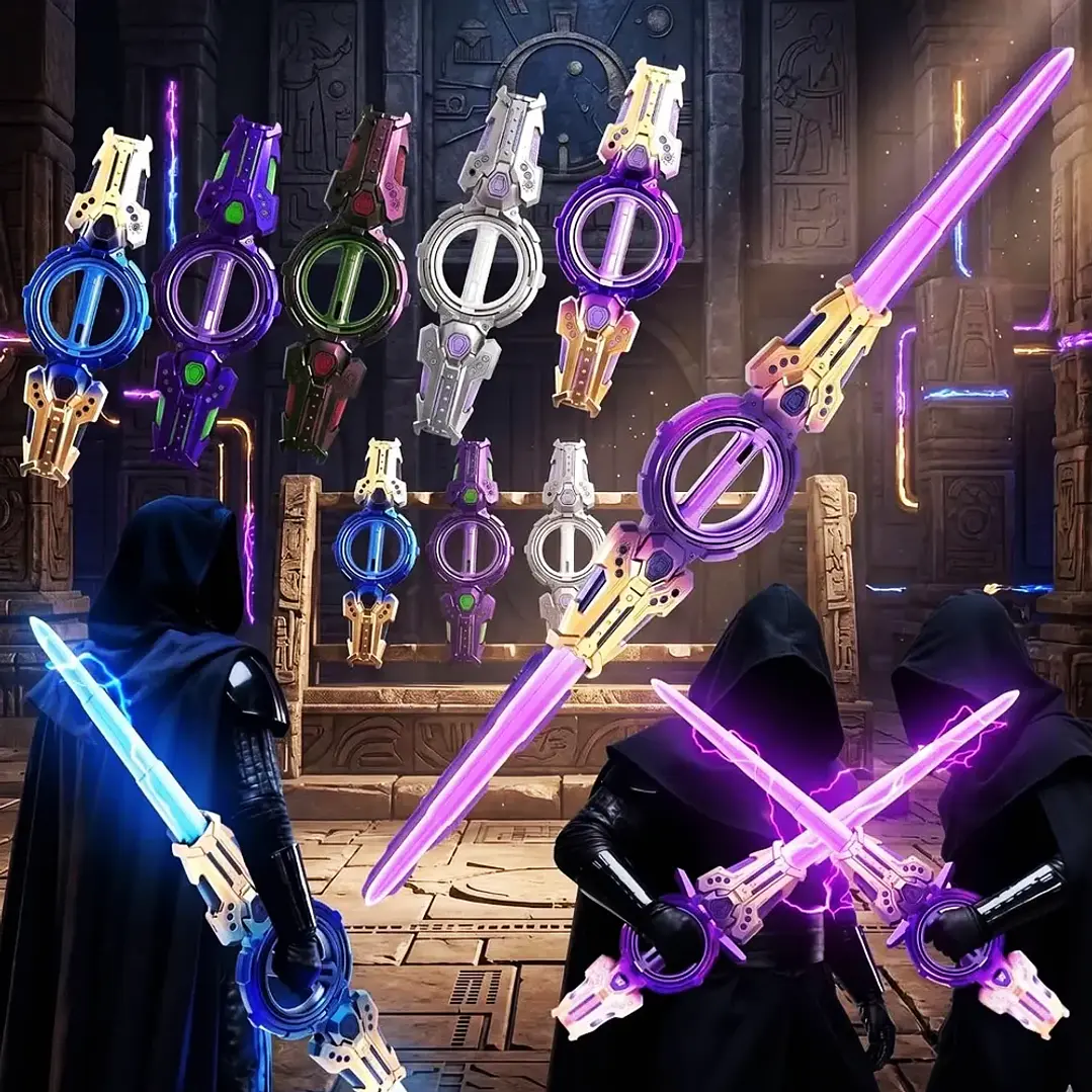 Espada Doble Retráctil con Luces y Sonido Cosplay Mcasa 7
