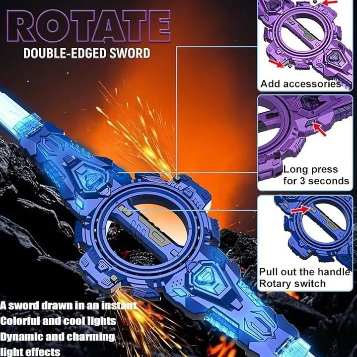 Espada Doble Retráctil con Luces y Sonido Cosplay Mcasa 8