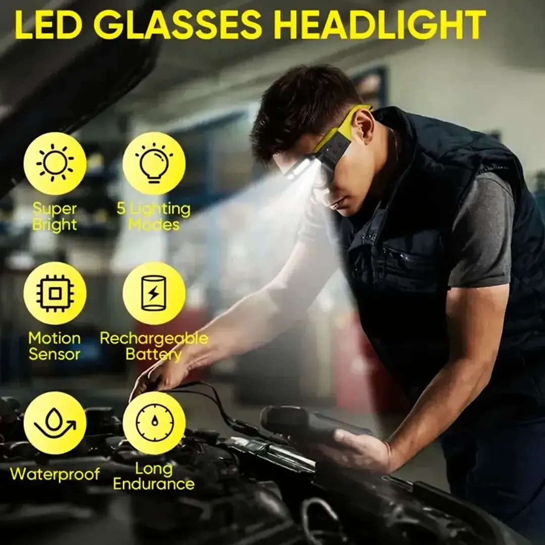 Linterna Frontal LED Recargable con Sensor de Movimiento 500 lm 6