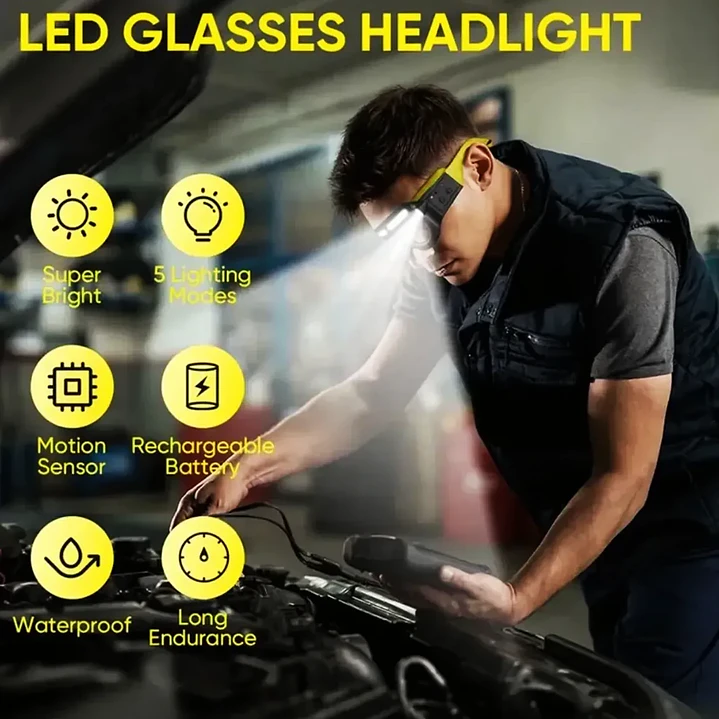 Linterna Frontal LED Recargable con Sensor de Movimiento 500 lm 6