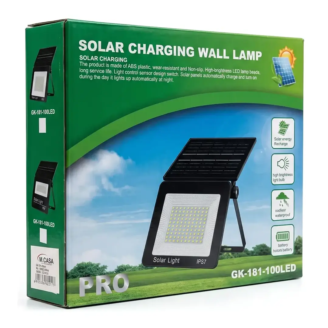 Foco Proyector Solar Exterior 100W IP67 Luz Blanca PRO – Mcasa 7