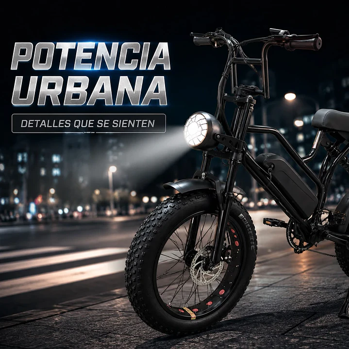 Bicicleta Eléctrica Fat Bike F1 800W 48V 13Ah Negra 4
