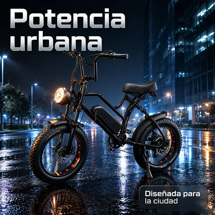 Bicicleta Eléctrica Fat Bike F1 800W 48V 13Ah Negra 5
