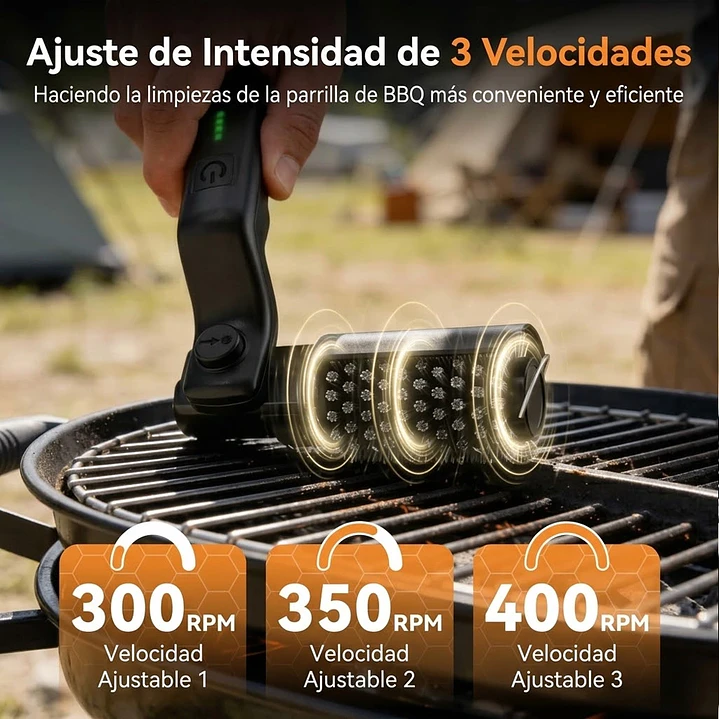 Cepillo Inalámbrico Recargable Acero Para Parrilla Mcasa 5