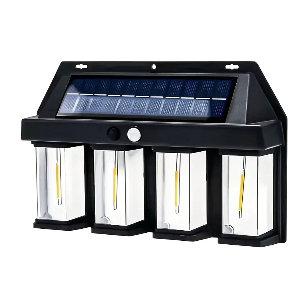 Foco Apliqué Solar 4 Lámparas Con Sensor De Movimiento Mcasa 1