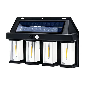 Foco Apliqué Solar 4 Lámparas Con Sensor De Movimiento Mcasa